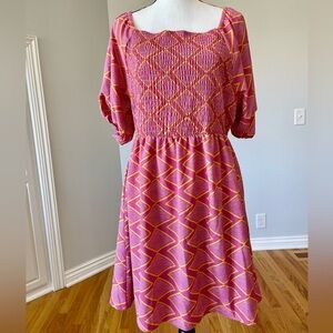 Michelle McDowell XXL Caught by Surprise Layla Dress New smocked flounce NWT